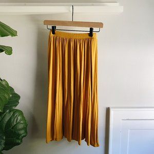 Goldenrod Yellow High-Waisted Midi Skirt